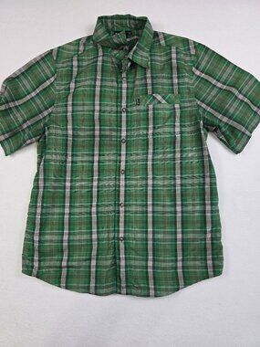 Kavu Green Plaid Button-Up Short Sleeve Shirt M Casual Mens Outdoor Gorpcore